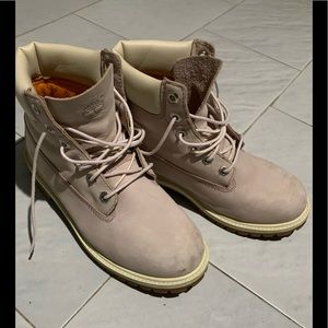 Cute light pink timberlands